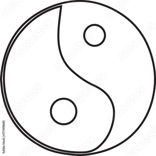 Yin Yang Symbol Balance Harmony Duality Philosophy Asian Culture Spirituality Circle Intertwined Elements Meditation Zen Concept Line Art