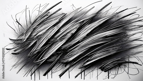 Vector illustration of charcoal hand-drawn scribbles, rough lines, and textured sketch elements for design.