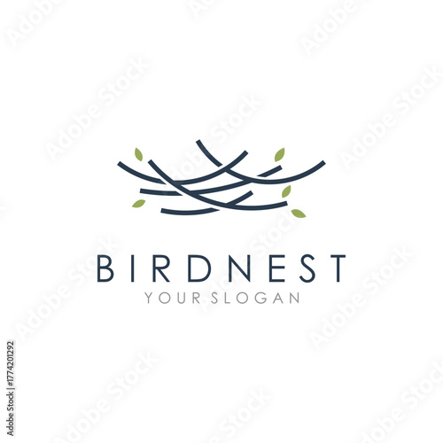 Bird Nest Logo Template Vector Illustration