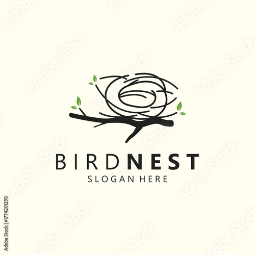 Bird Nest Logo Template Vector Illustration