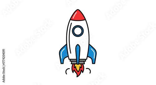 A Minimalist Rocket Illustration Symbolizing Innovation, Exploration, and New Frontiers
