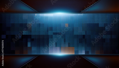 Abstract pixel banner design with mosaic edges for horizontal title headers and modern web layouts.