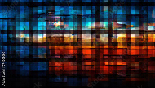 Abstract pixel banner design with mosaic edges for horizontal title headers and modern web layouts.