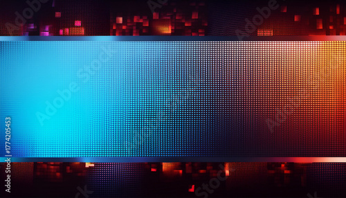 Abstract pixel banner design with mosaic edges for horizontal title headers and modern web layouts.