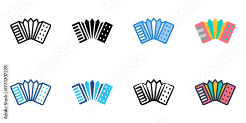 Accordion icon set multiple style collection 
