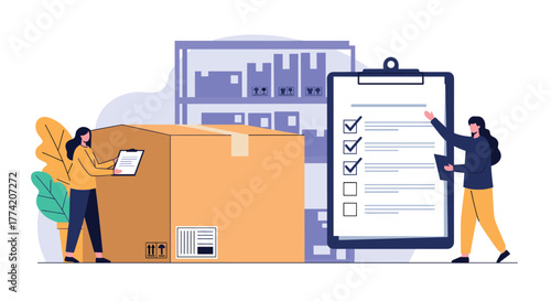 Warehouse workers performing inventory management and quality control, ensuring efficient logistics and order fulfillment.