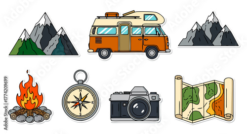 Outdoor Adventure & Camping Icons | Travel Graphics