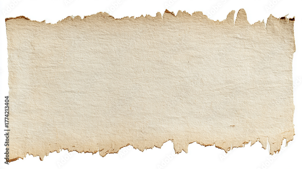 custom made wallpaper toronto digitalA piece of old, textured, light brown paper with torn and distressed edges, isolated on a white background, offering a vintage and rustic feel.