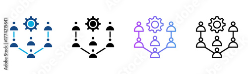 Organization Icon Multiple Style Vector Illustration
