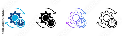 Cife Cycle Icon Multiple Style Vector Illustration
