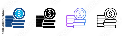 Economic Icon Multiple Style Vector Illustration
