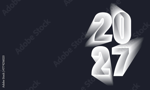 2027 Happy New Year Background Design. Greeting Card, Banner, Poster. Vector Illustration.