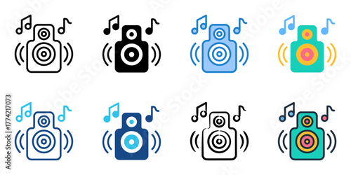 Speaker icon set multiple style collection 
