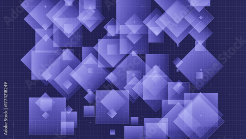 Clean 3D render of geometric overlapping rectangles with depth effect