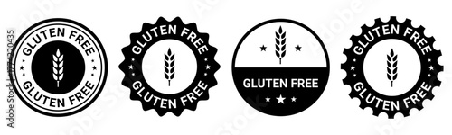 Gluten Free Badge Label Sticker Icon Design for Product Packaging