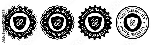 High Durability Badge Label Vector Icon Design Set