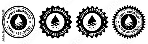 Highly Absorbent Badge Label Design Vector Icon Set