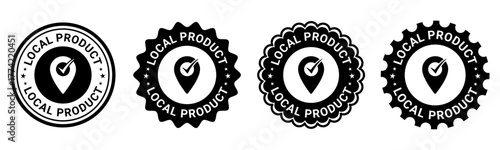 Black and White Local Product Badge Labels
