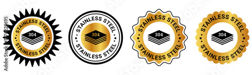 Gold and Black Stainless Steel Badges Labels Icons for Premium Product Branding