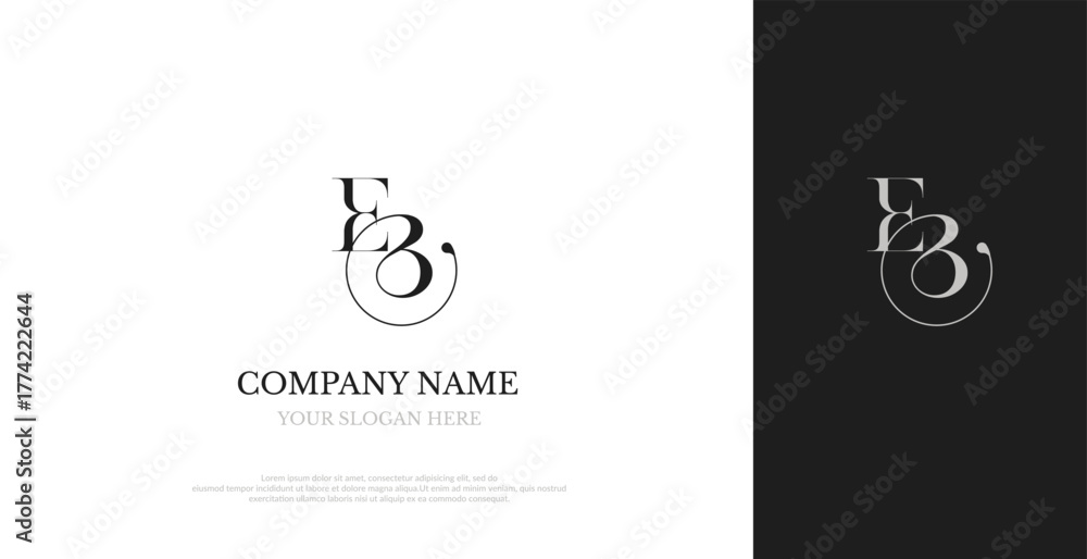Naklejka premium Initial EB Logo Design Elegant