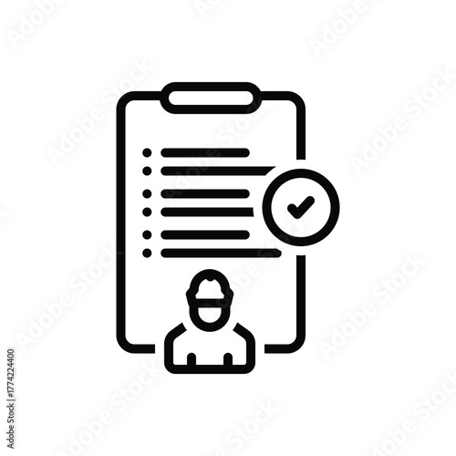 Black line icon for health inspection