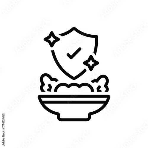 Black line icon for hygiene standards