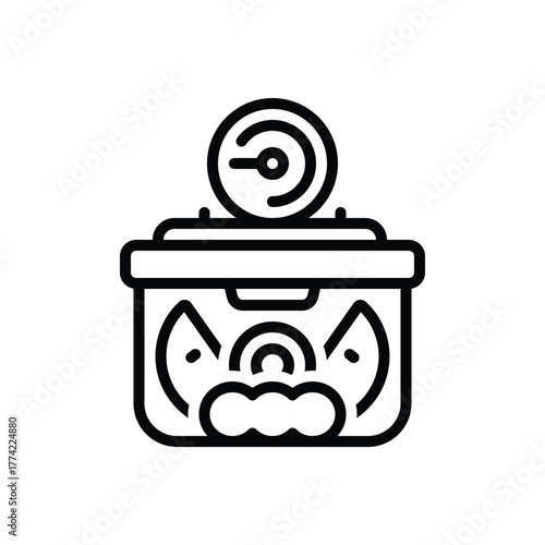 Black line icon for safe storage