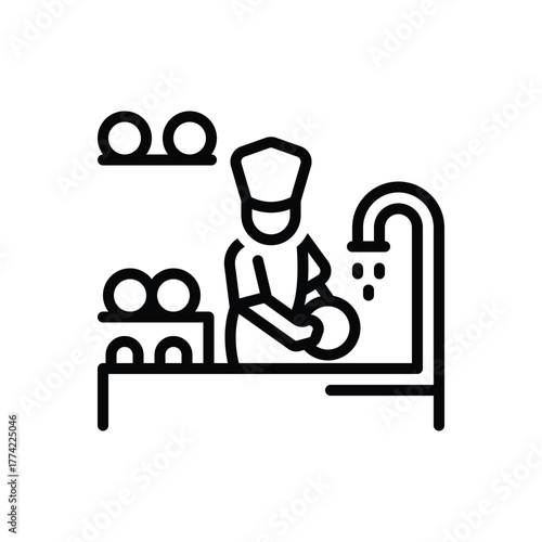 Black line icon for cleanliness standards