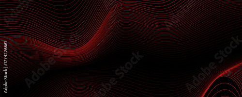 Contemporary technology cover design set. Luxury background with red line pattern (guilloche curves). Premium vector tech backdrop for business layout, digital certificate, formal brochure template