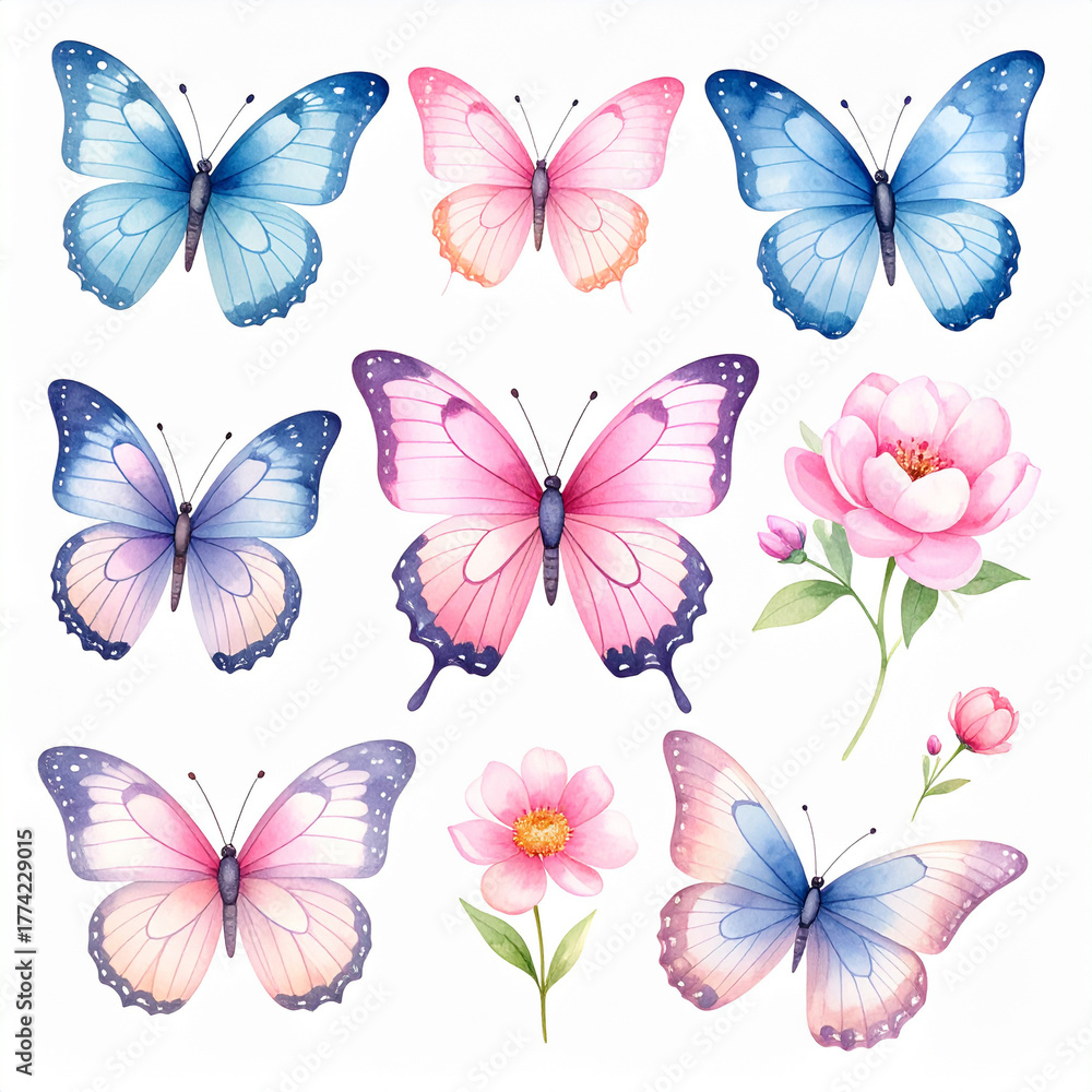 Fototapeta premium seamless pattern with butterflies