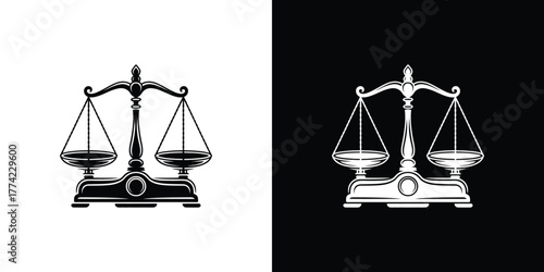 Elegant Balance Scale Symbol on Contrasting Backgrounds Justice and Equality