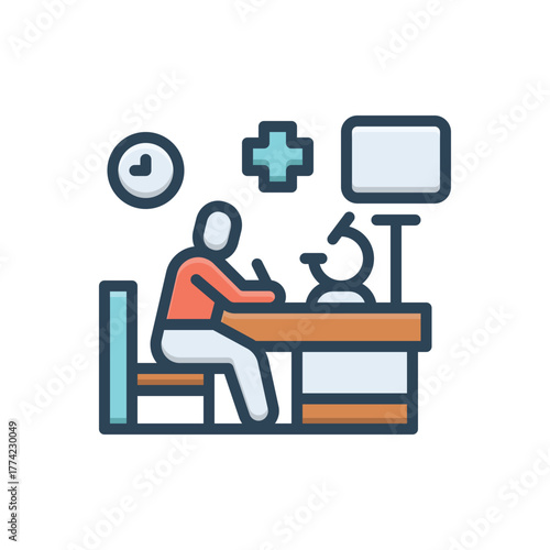 Color illustration  icon for test person