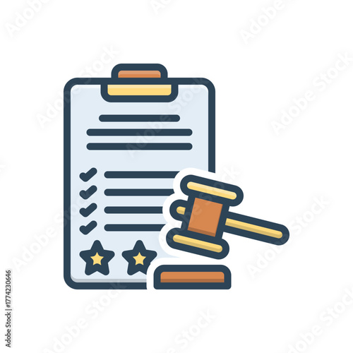 Color illustration  icon for regulatory compliance