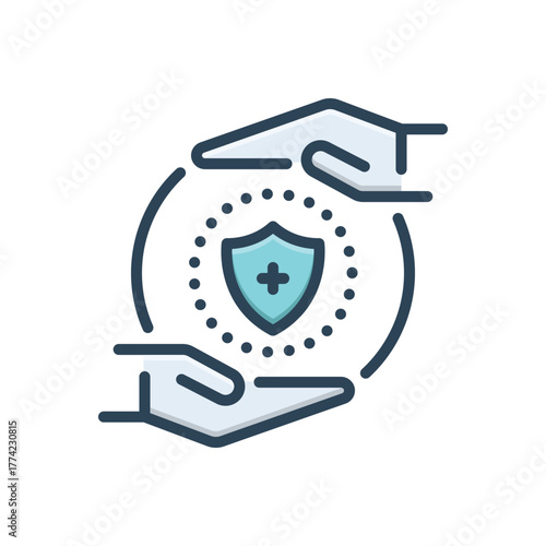 Color illustration  icon for safeness