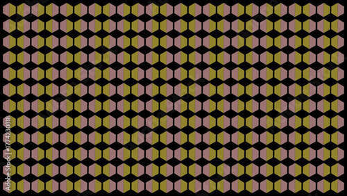 Opulent 3D Cube Seamless Geometric Pattern in Pink and Green