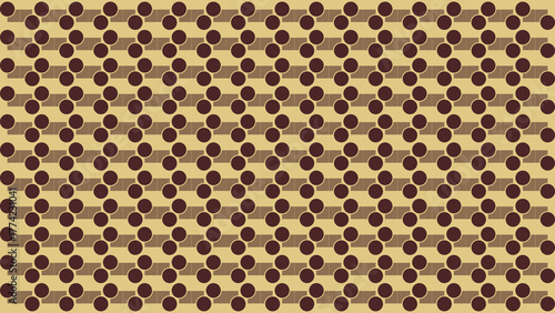 Seamless Geometric Pattern of Brown Interlocking Circles on a Tan Background