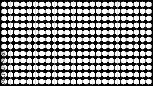 White Hexagon Seamless Geometric Pattern on Black