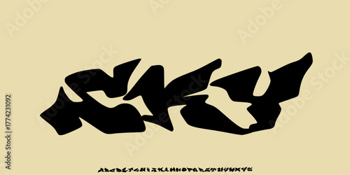 Marker Distressed Grunge Font. Horror Comic Font. Cartoon Graffiti Font. Display Playful font. Creative Hand Drawn Alphabet. Street Art Fashion Designs vector illustration	