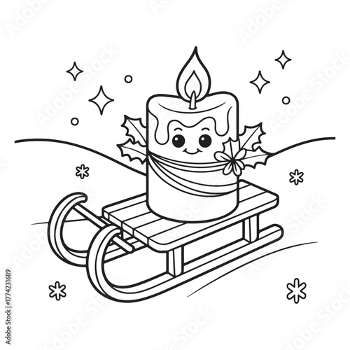 cute candle with holly bold & easy cute christmas coloring page, Whimsical Gingerbread House Coloring Pages for Kids & Adults, Christmas Coloring Pages, bold & easy cozy winter coloring book pages, 