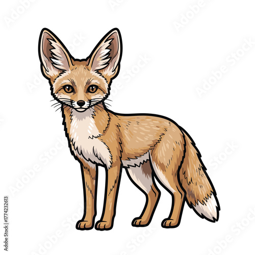 Fennec Fox Standing Proudly - A Desert Dwellers Portrait.