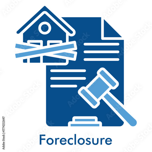 Foreclosure Icon in Duotone Solid Style. Vector Illustration
