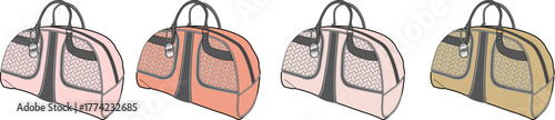 Color variations of duffel bags showcasing different tones and shades for travel or sports