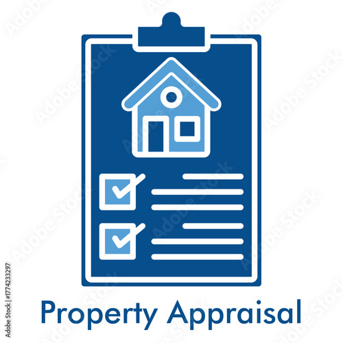 Property Appraisal Icon in Duotone Solid Style. Vector Illustration