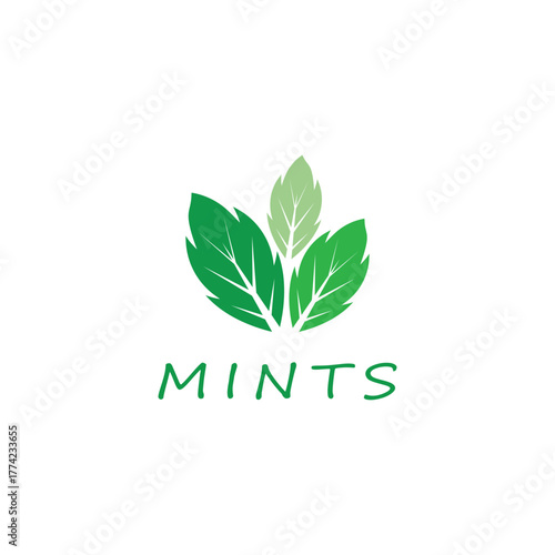Leaf mint logo vector template