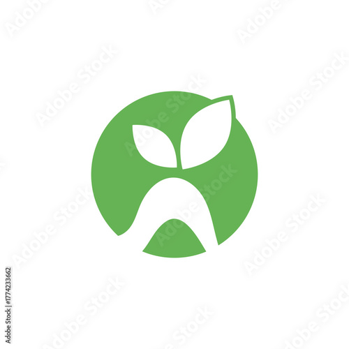 Leaf mint logo vector template