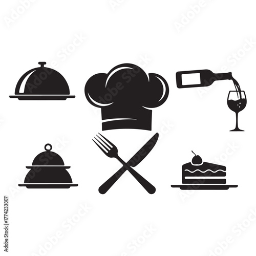 Catering service, food, delivery of ready meals, guest service, menu for event, banquet vector