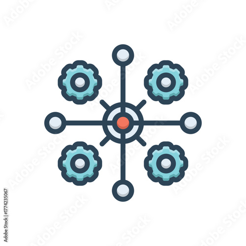Color illustration icon for streamlined