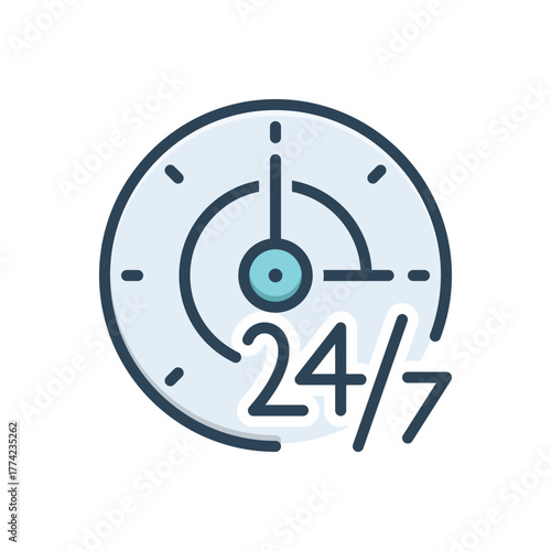 Color illustration icon for 247 availability