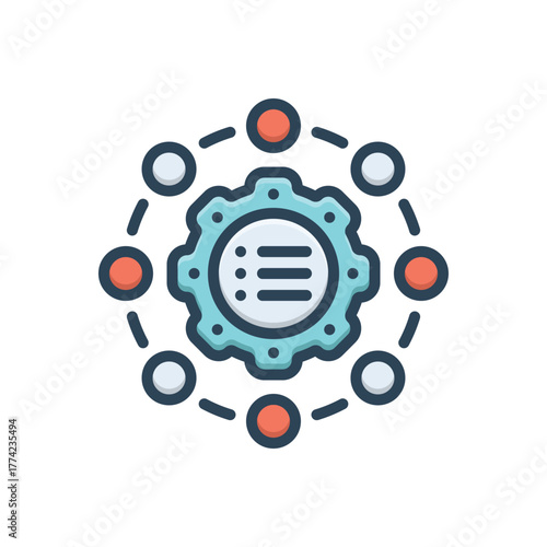 Color illustration icon for automated tasks
