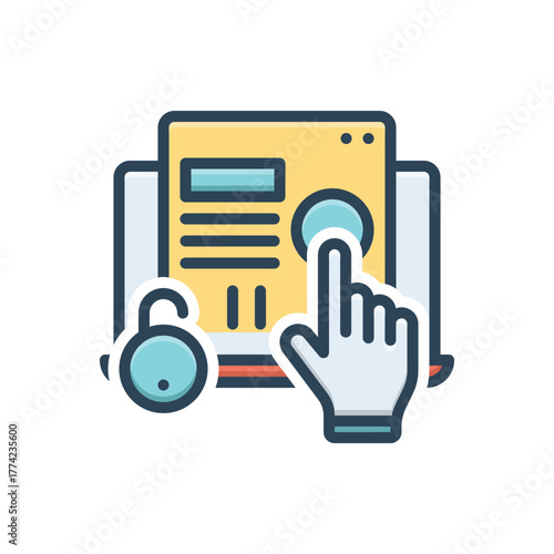 Color illustration icon for easy access